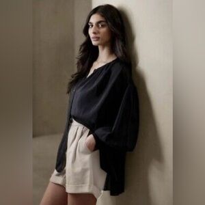 Banana Republic West Oversized Cotton Silk Shirt